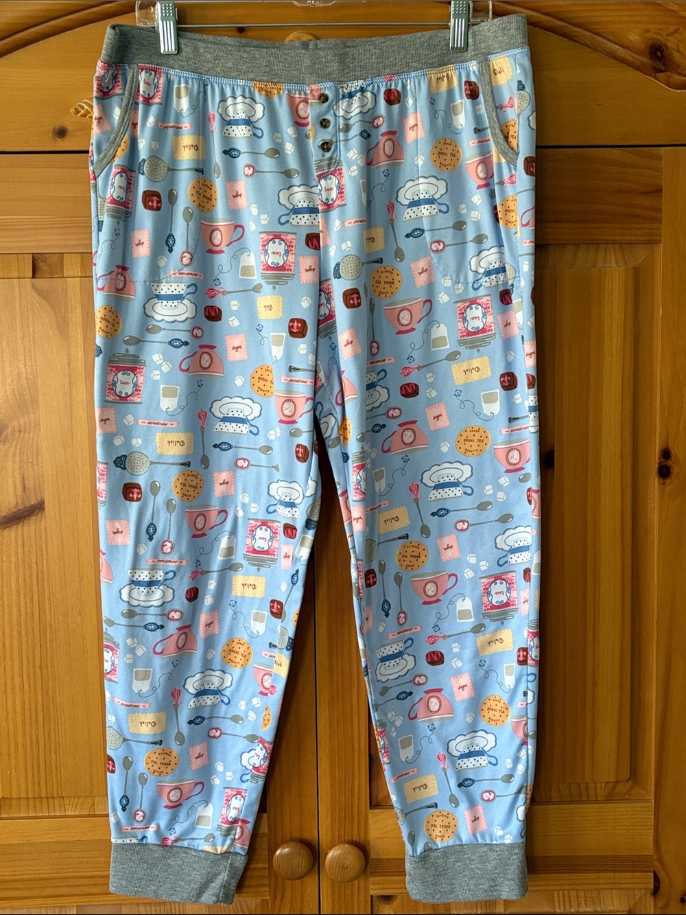 Cuddl Duds Tea Themed Pajama Jogger Pants